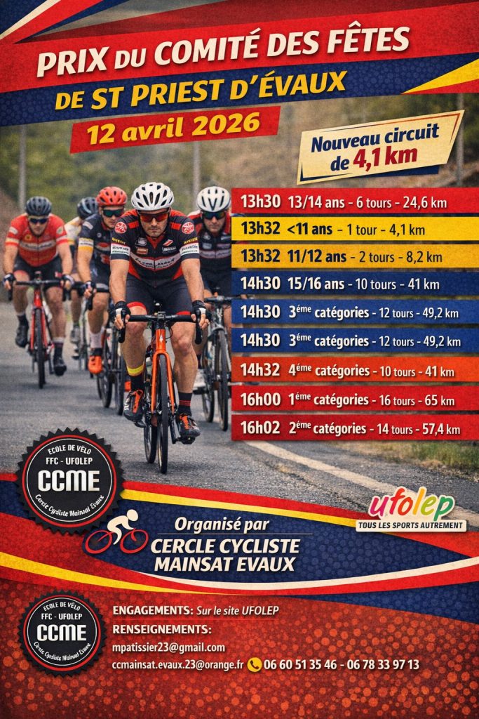 PRIX DU COMITE DES FETES DE ST PRIEST D'EVAUX - 12 AVRIL 2026